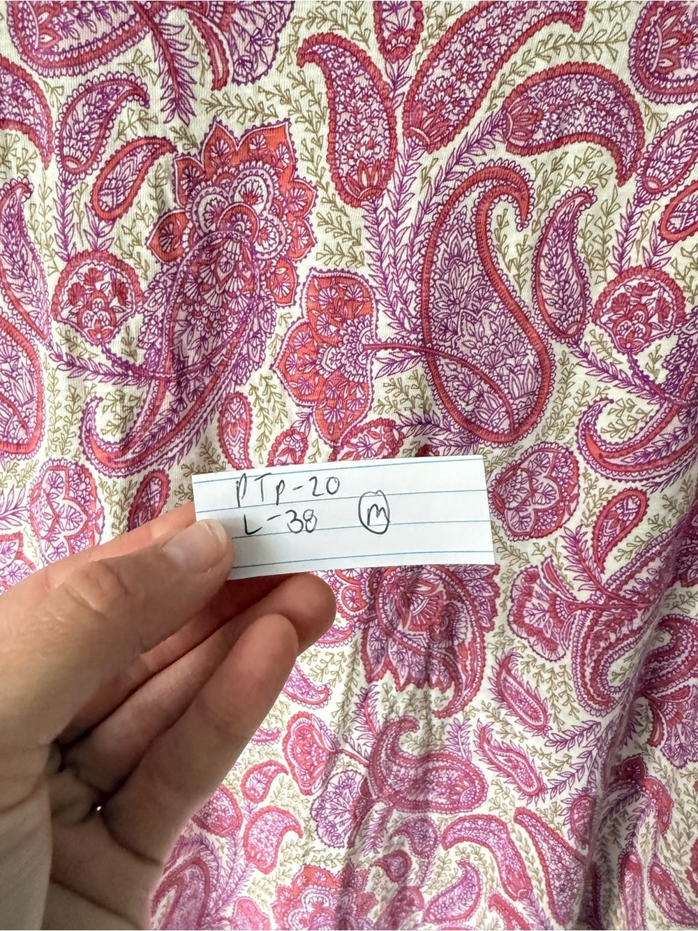 J. Jill Sleeveless Paisley Sunmer Dress Pattern Boho Cotton Pink Purple Size M - Picture 10 of 10